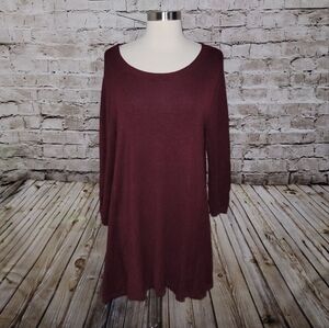 Survival Knit Tunic Top Size L Burgundy